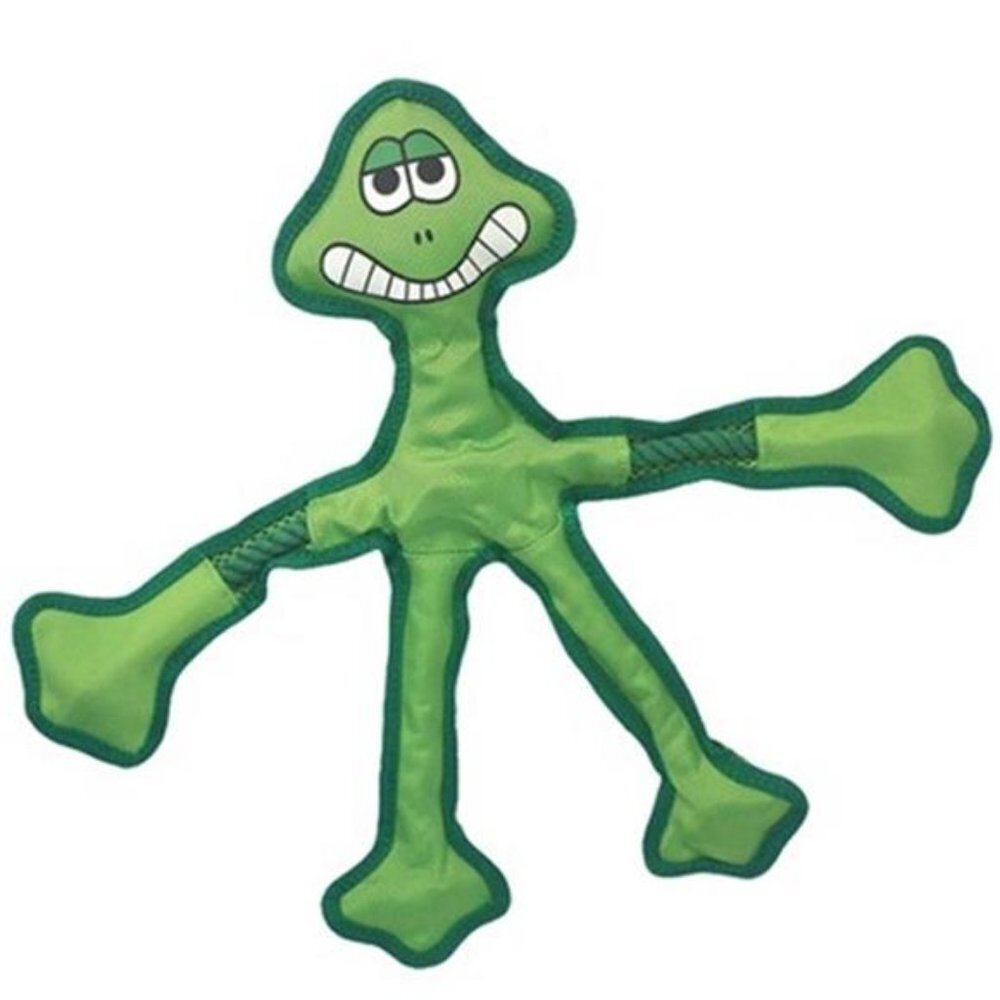 Plush Frog Dog Toy Rope 15 Inch Green Pet